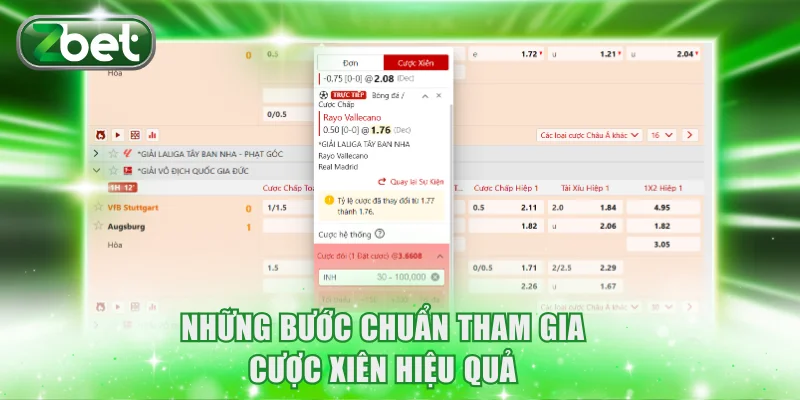 Hướng Dẫn Cược Xiên ZBET Đảm Bảo Ăn Đậm Không Có Rủi Ro 3 Những bước chuẩn tham gia cược xiên hiệu quả