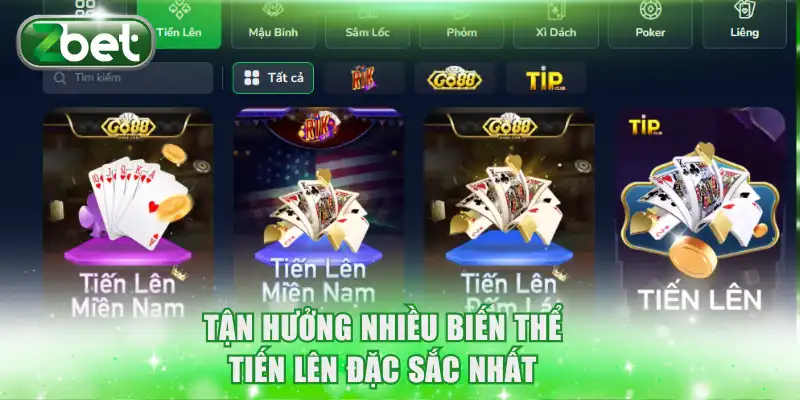 Top Game Bài ZBET Nhiều Người Chơi Nhất Trong Năm 2026 3 Tận hưởng nhiều biến thể tiến lên đặc sắc nhất