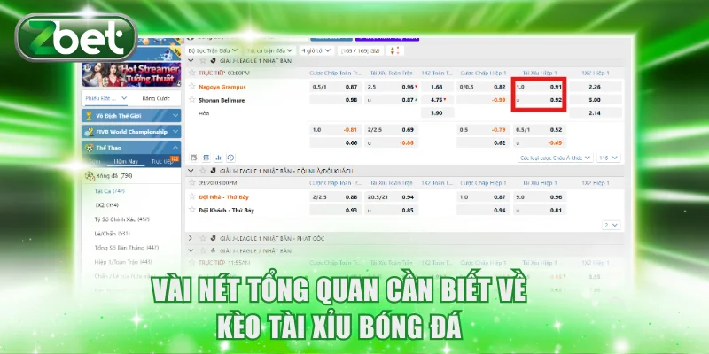 Kèo Tài Xỉu Bóng Đá ZBET Cách Chơi Kiếm Lợi Nhuận Lớn 2 Vài nét tổng quan cần biết về kèo tài xỉu bóng đá